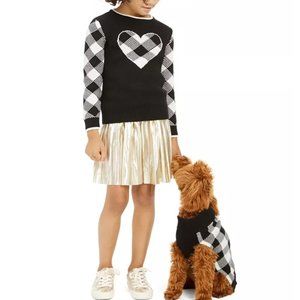 Charter Club Buffalo Check Heart Sweater NWT Girls Sz 4T